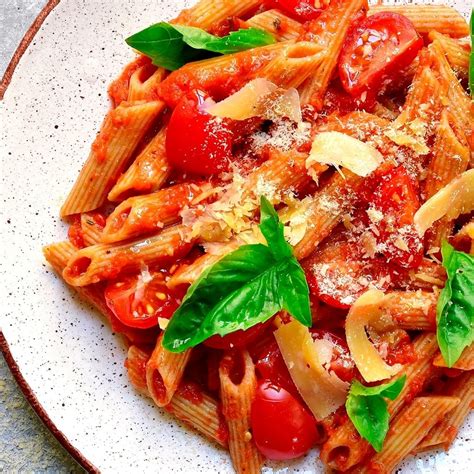 Plated pasta dish